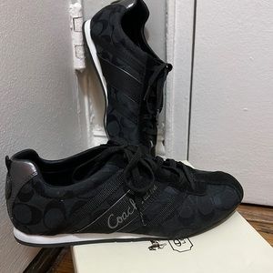 Coach Henrietta sneakers. Black gunmetal with box